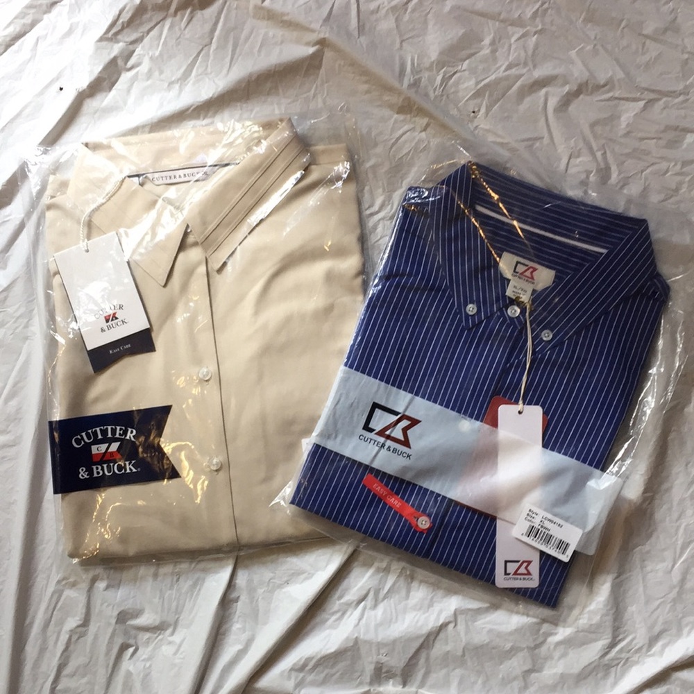 Two Cutter& Buck Button Down Dress Shirts NWT